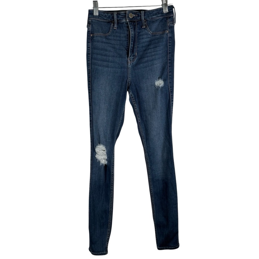 Hollister 3R Ultra High Rise Jean Legging Blue Skinny Jeans Stretchy Distressed